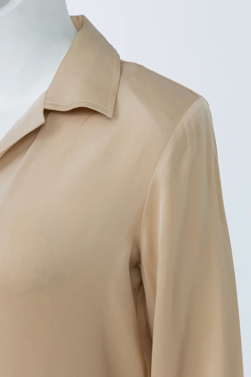 Camilla Khaki Silk Stretch Shirt