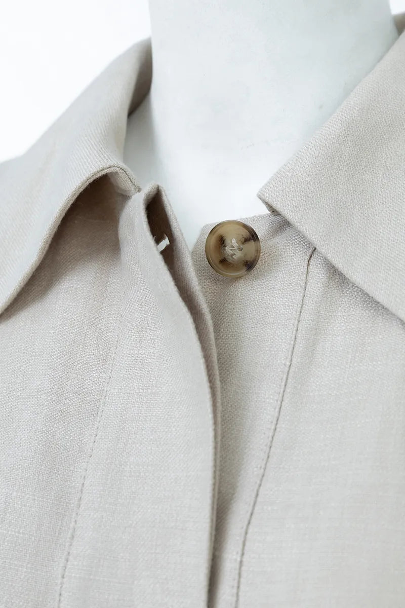 Capri Khaki Linen Belted Tunic