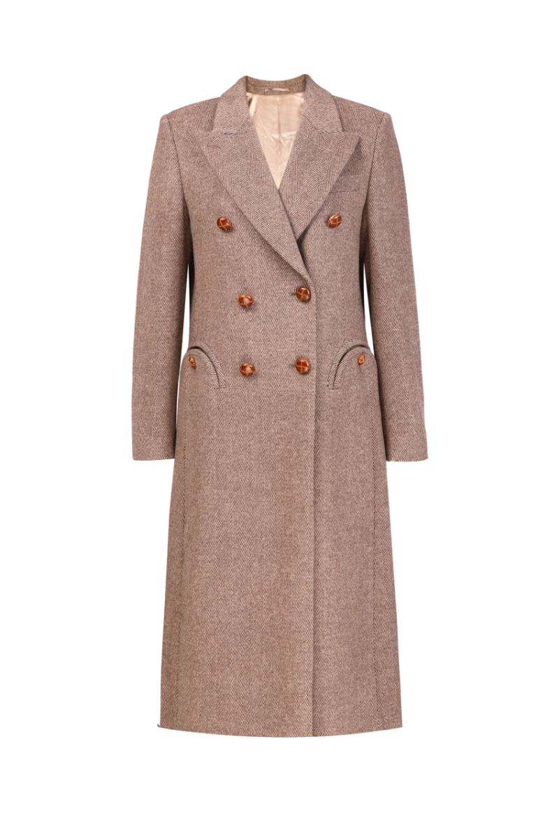 Clara Coffee Wool Overcoat