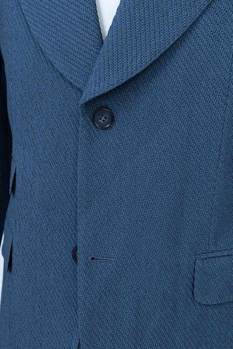 Dominic Stone Blue Marzotto Wool Blend Sport Coat