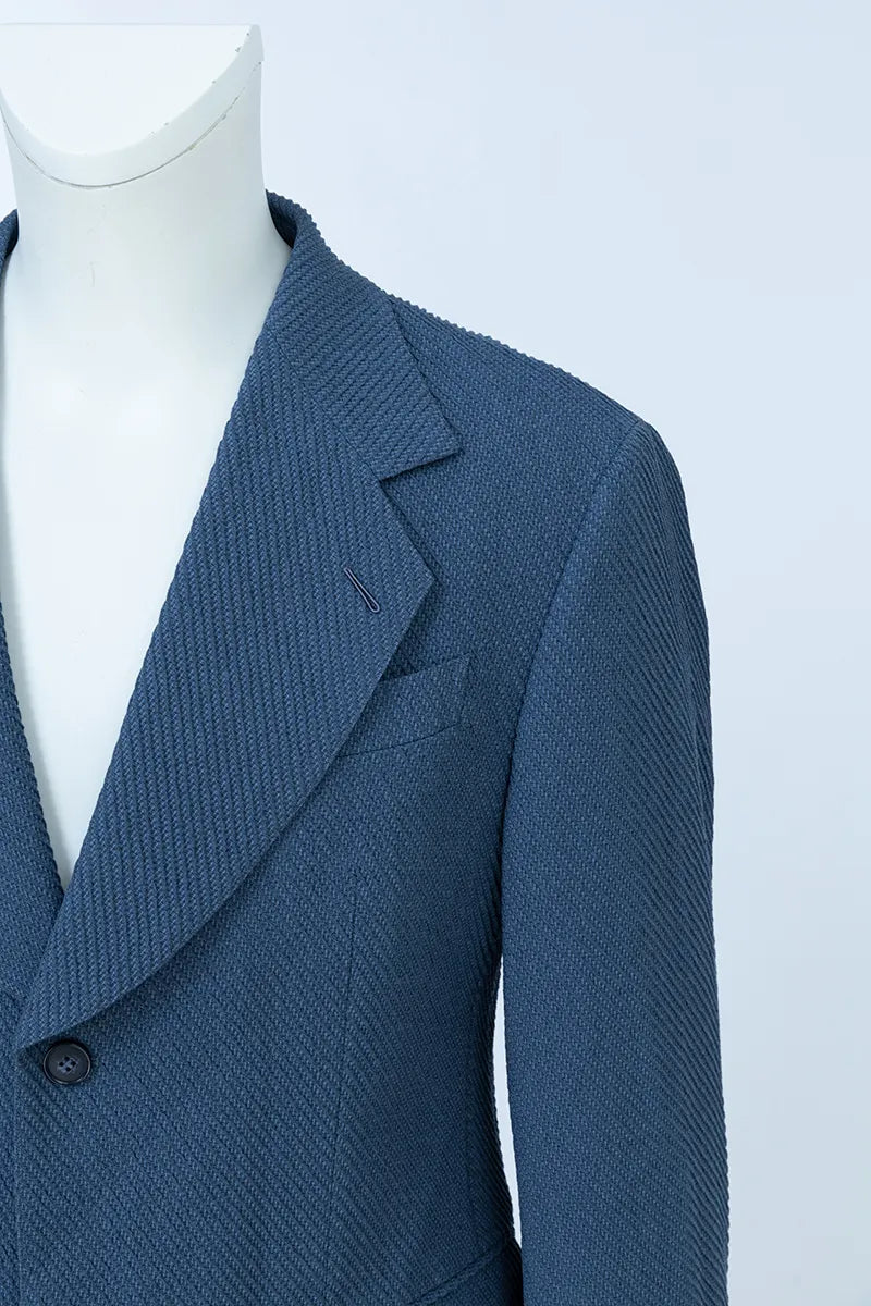 Dominic Stone Blue Marzotto Wool Blend Sport Coat