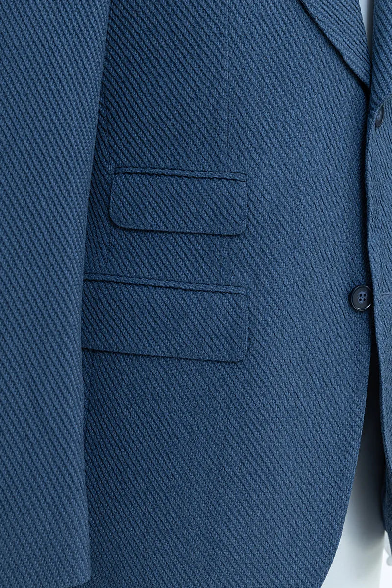 Dominic Stone Blue Marzotto Wool Blend Sport Coat