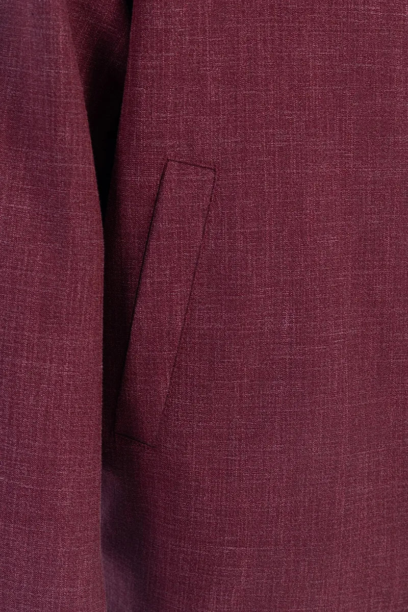 Dorian Merlot Wool Silk Linen Overshirt Jacket