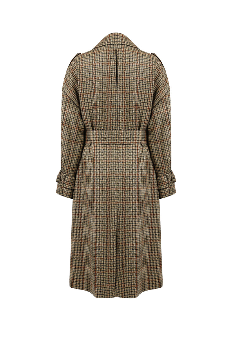 オ*オ様 【カシミヤ100】dunhill コート サイズ50 Dunhill Coffee Tweed Plaid Overcoat
