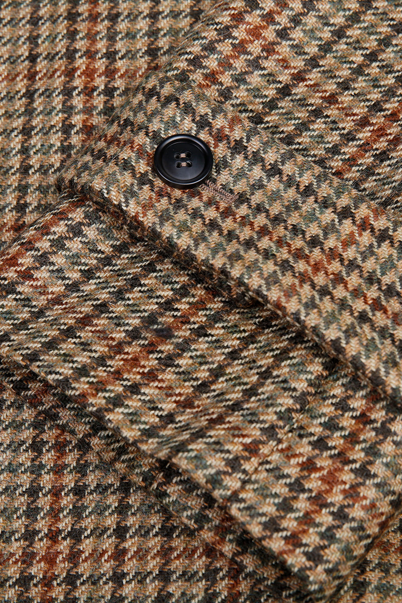 Dunhill Coffee Tweed Plaid Overcoat