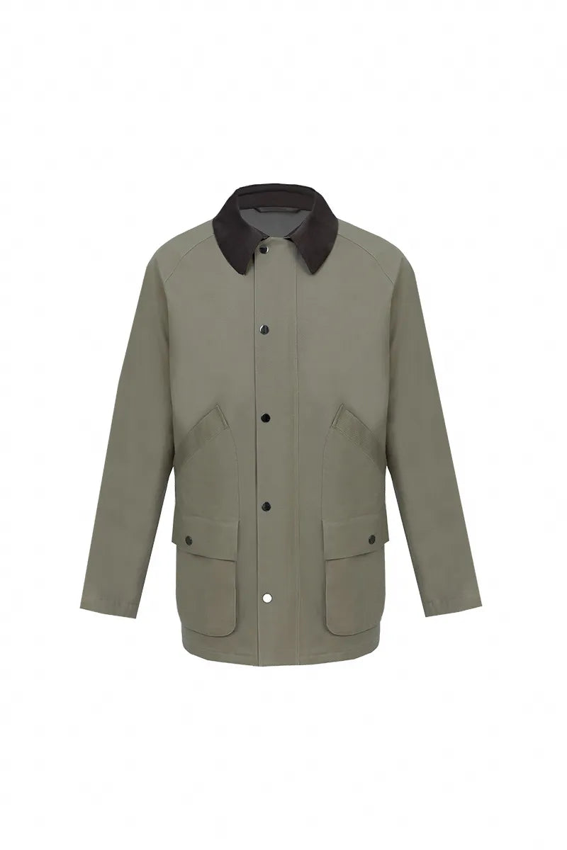 Hudson Khaki Cotton Stretch Overshirt Jacket