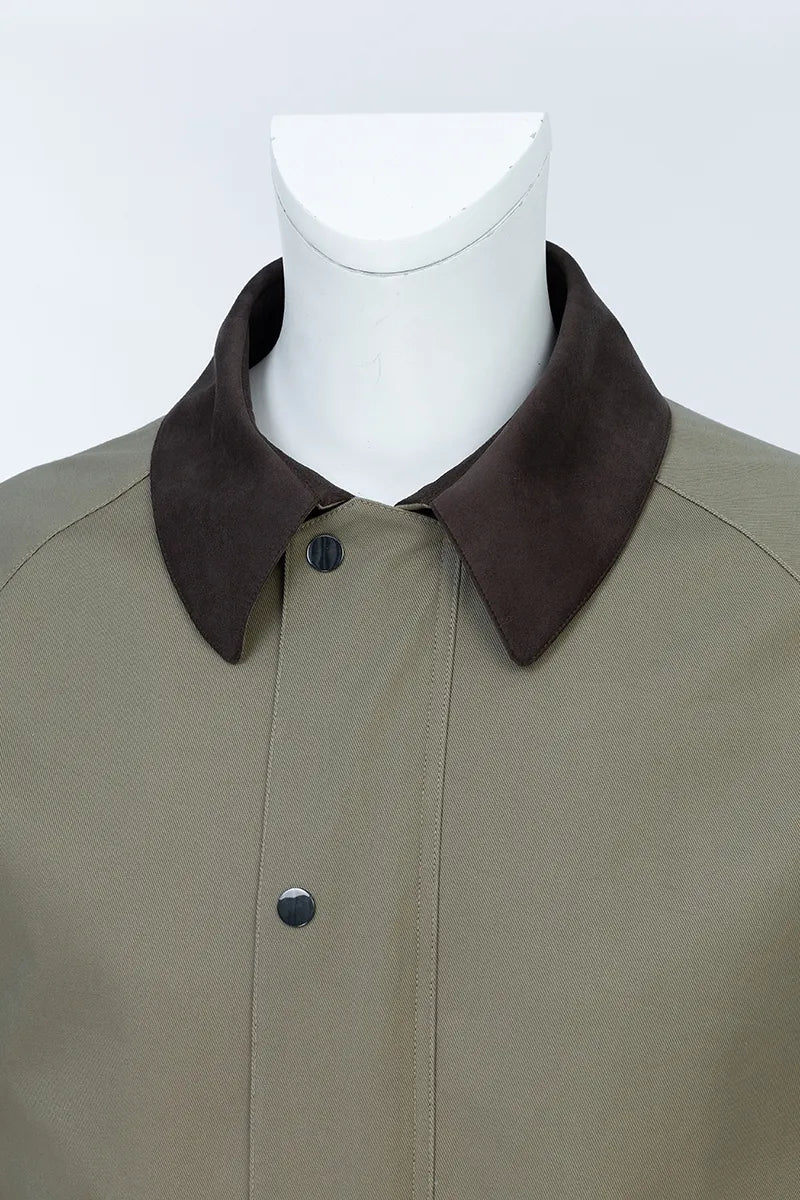 Hudson Khaki Cotton Stretch Overshirt Jacket