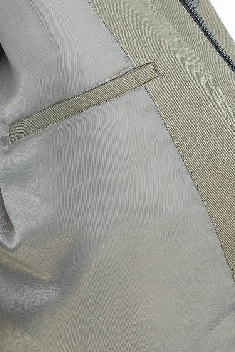 Hudson Khaki Cotton Stretch Overshirt Jacket