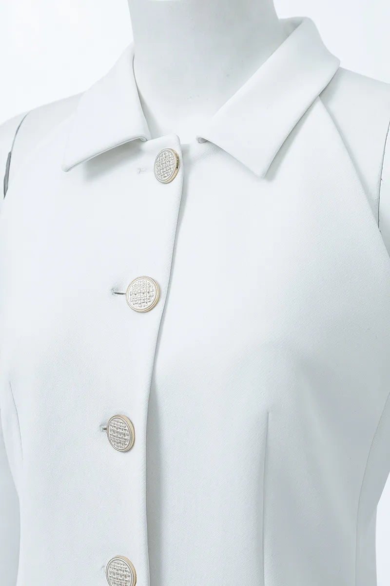 Isabella Roma White Halter Vest