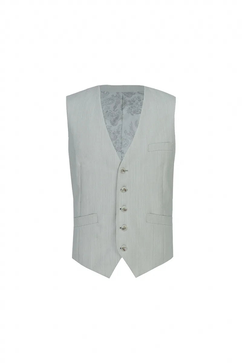 Malibu Khaki Herringbone Italian Three Piece Suit