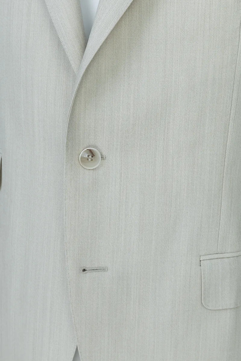 Malibu Khaki Herringbone Italian Three Piece Suit