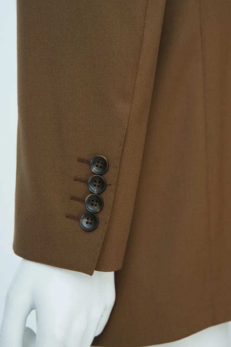 Lorenzo Coffee Double Breasted 2 Piece Suit Italian Super Wool Fabric