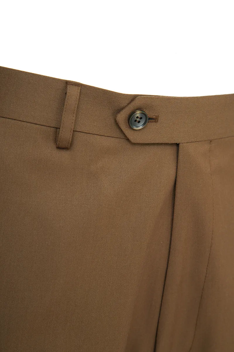 Lorenzo Coffee Double Breasted 2 Piece Suit Italian Super Wool Fabric