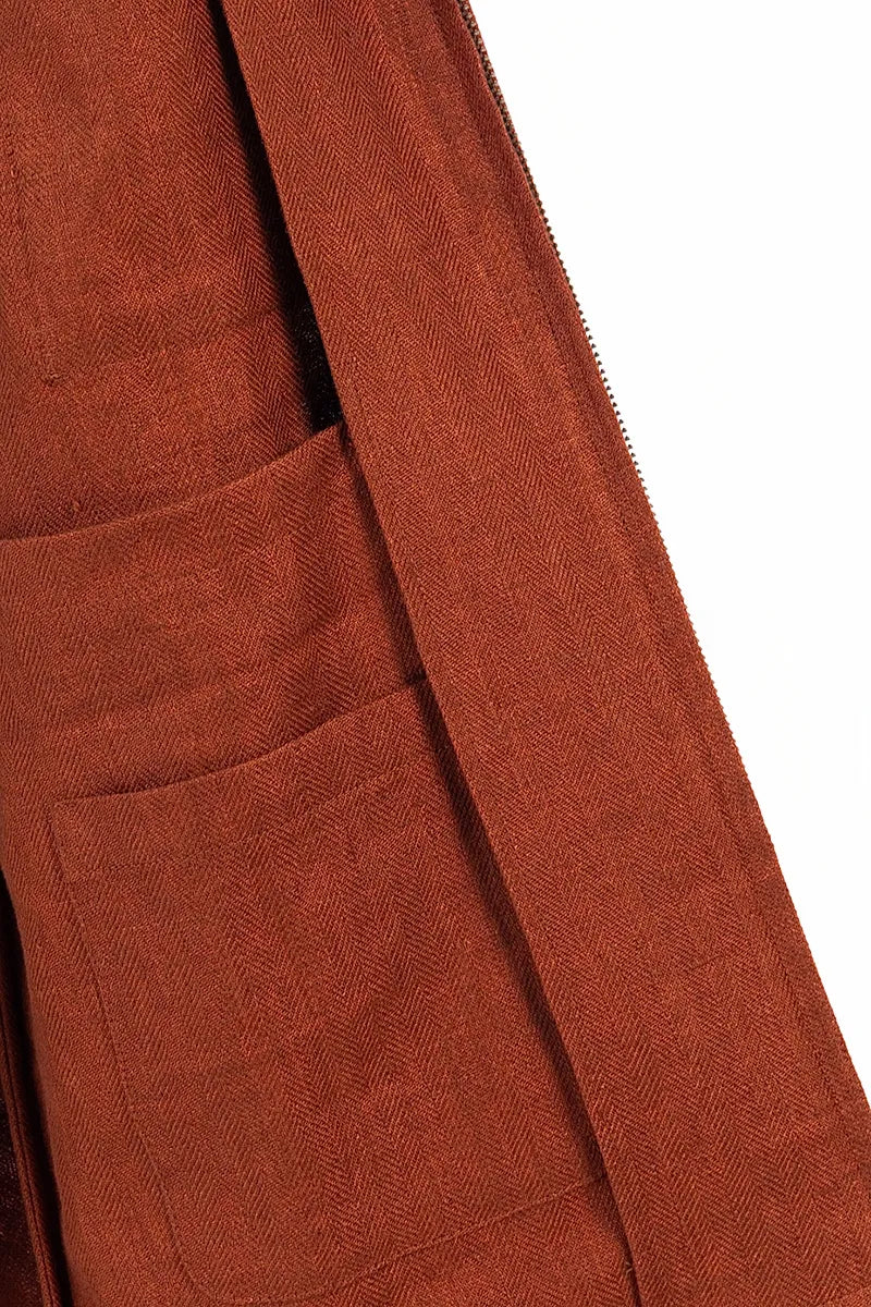 Marco Burnt Orange Linen Overshirt Jacket