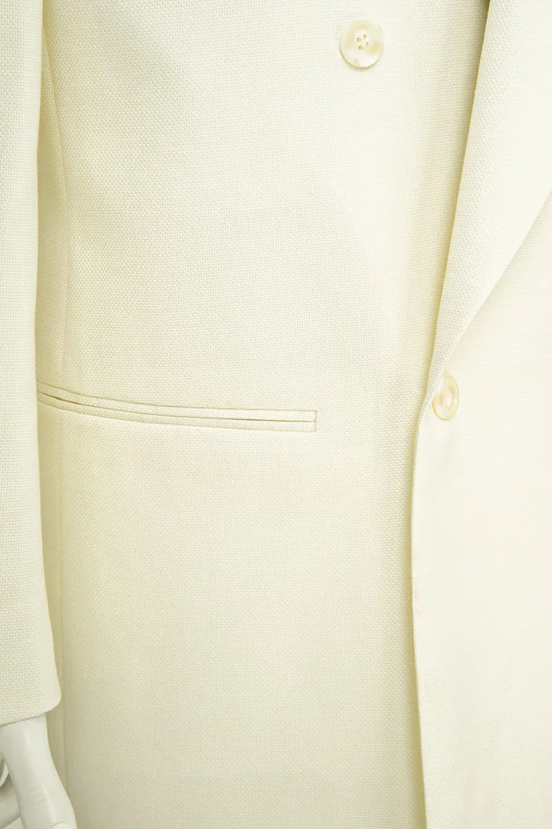 Matteo Ivory Double Breasted Italian 110s Fabric Sport Coat