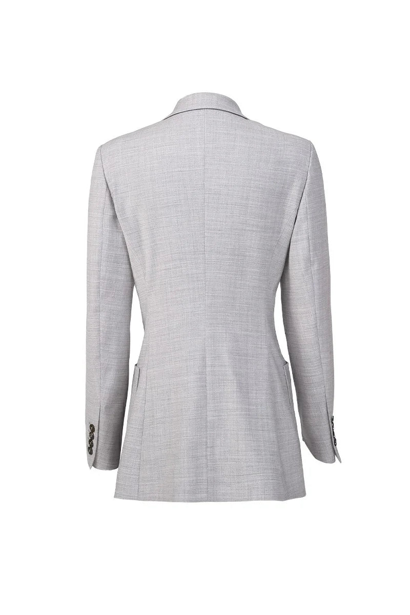 Milano Light Grey Wool Women's Blazer