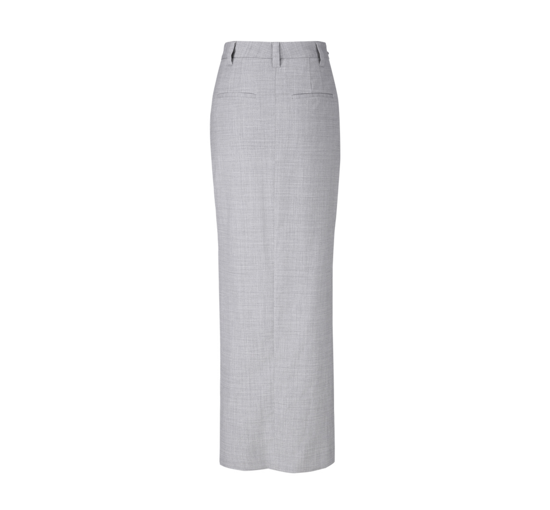 Milano Light Grey Wool Women's Long Skirt