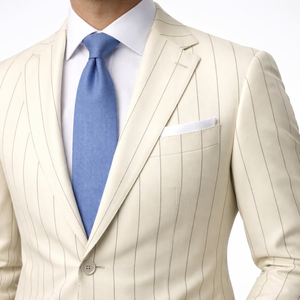 Belgravia Ivory Holland & Sherry Stripe Wool Suit