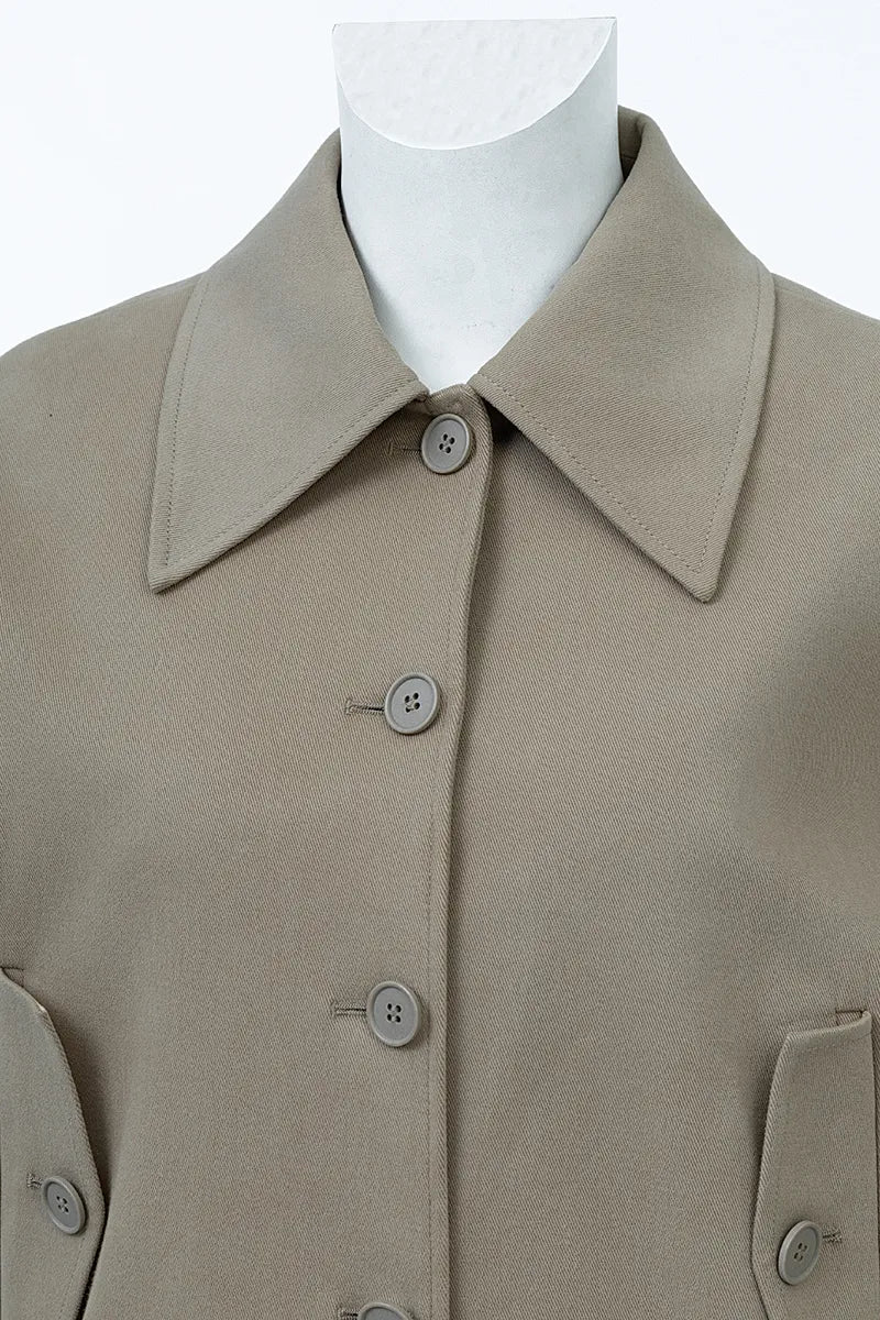Ravello Khaki Structured Cotton Jacket