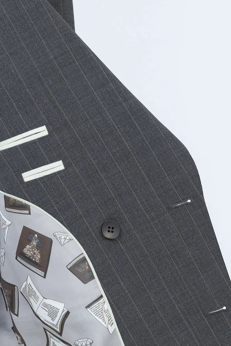 Redwood Brown Stripe Half Canvas Blazer