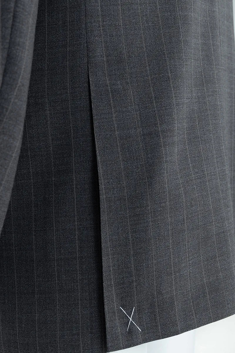 Redwood Brown Stripe Half Canvas Blazer