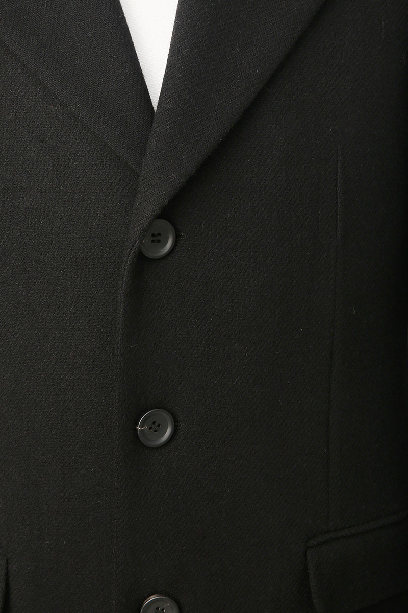 Regal Black Tweed Overcoat