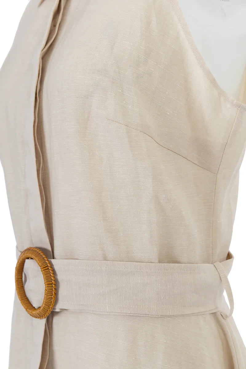 Riviera Sand Linen Dress