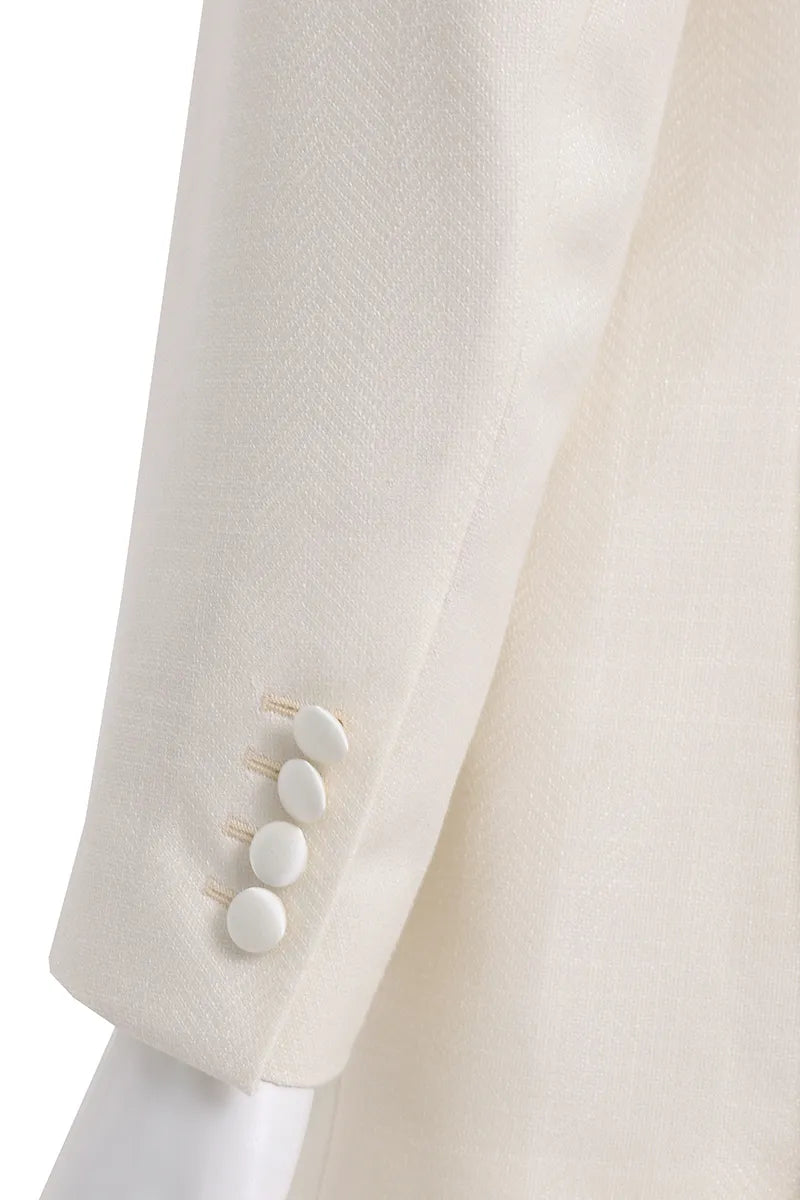 Sebastian Ivory Tweed 2 Piece Tuxedo Suit