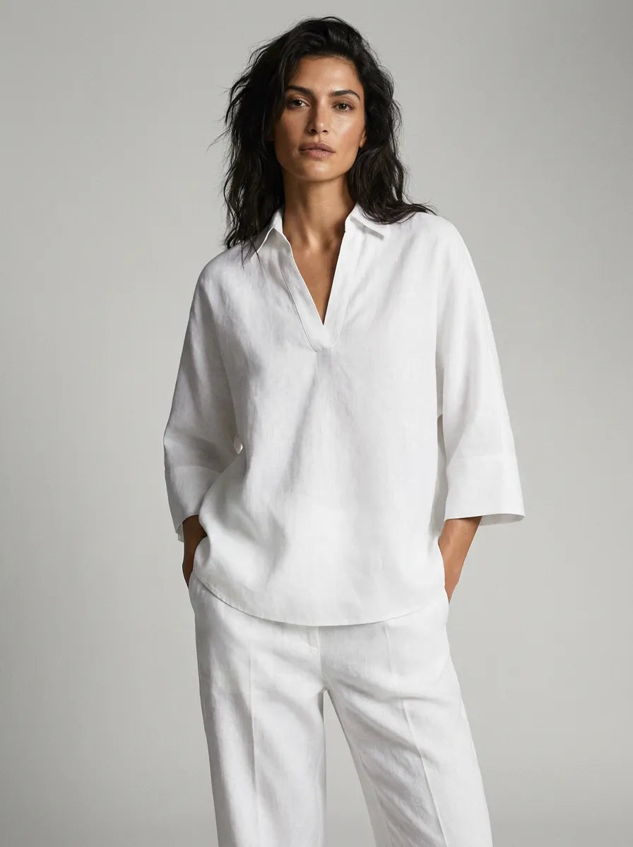 Seville Linen Blend Relaxed Blouse