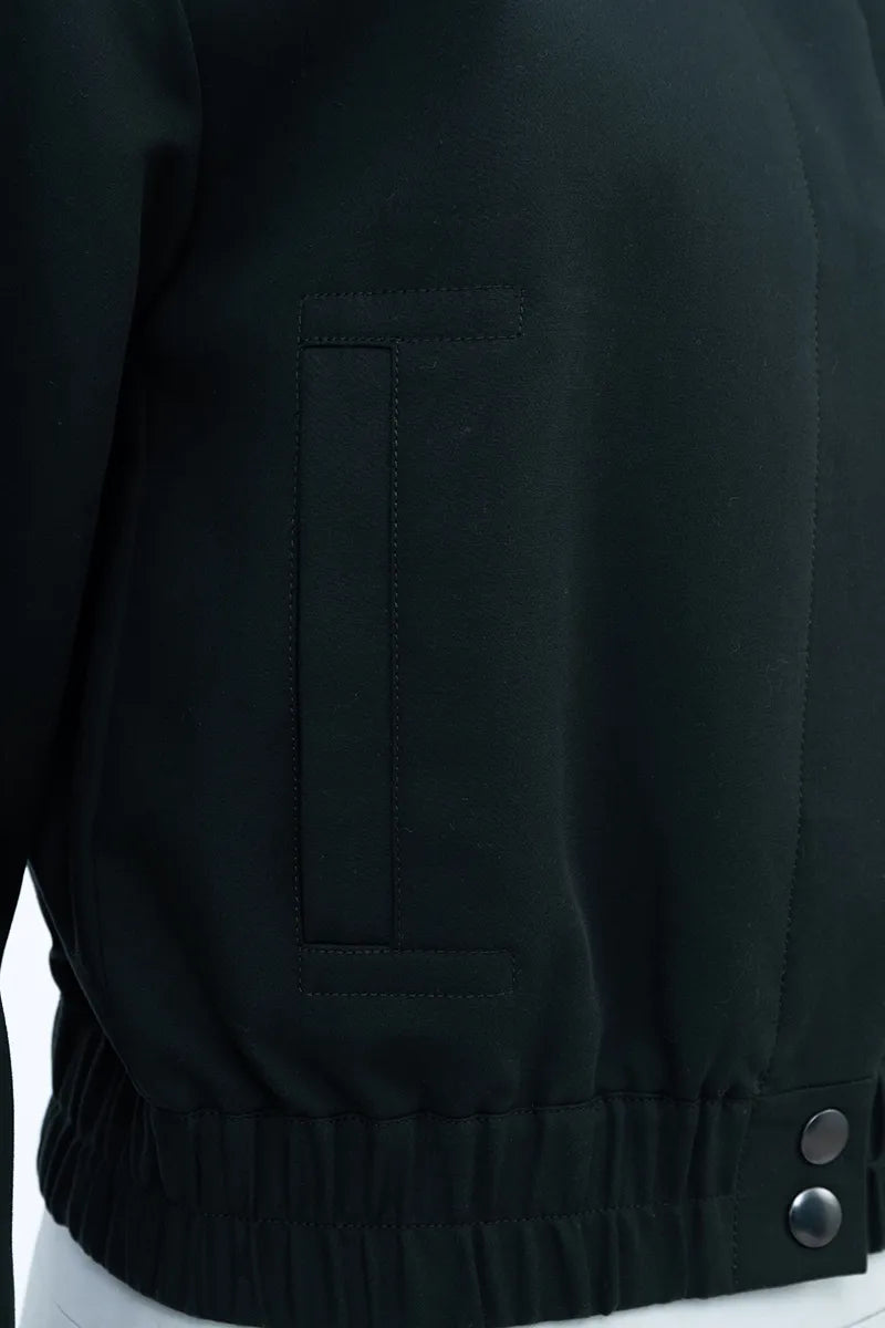 Siena Blackish Green Cotton Cropped Jacket