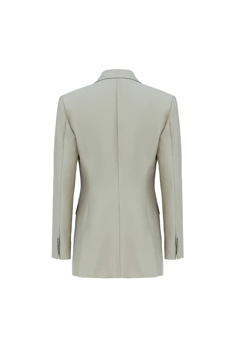 Siena Khaki Silk Blend Blazer