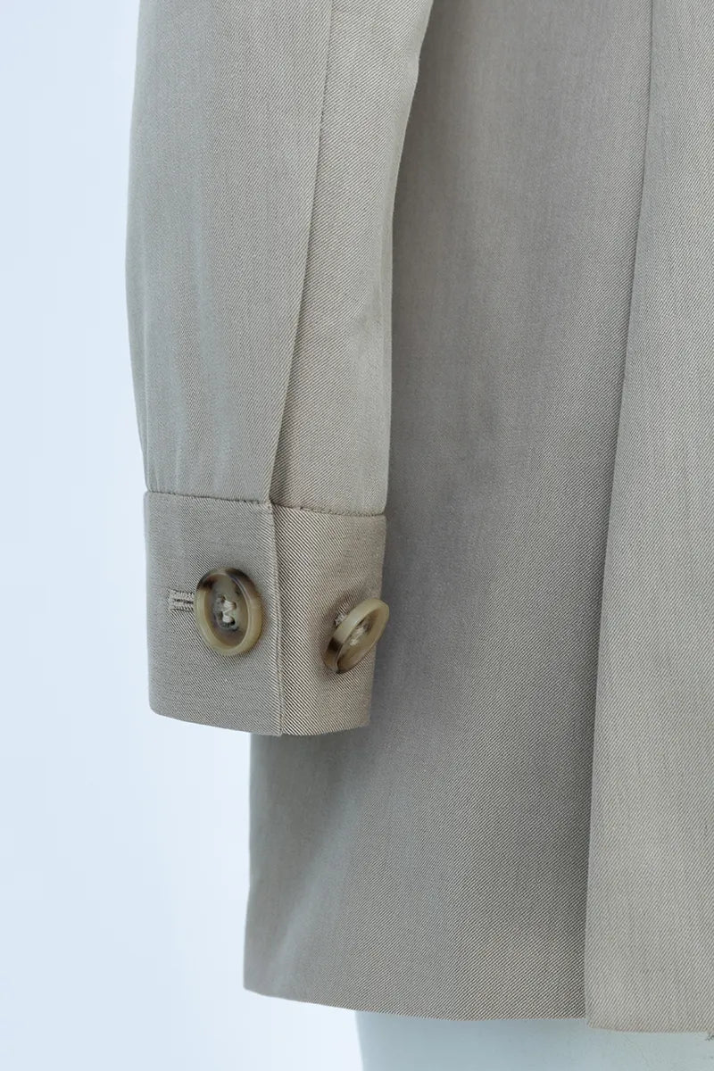 Siena Khaki Wool Blend Longline Jacket
