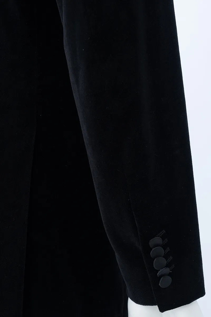 Torino Black Velvet Double Breasted Tuxedo Jacket