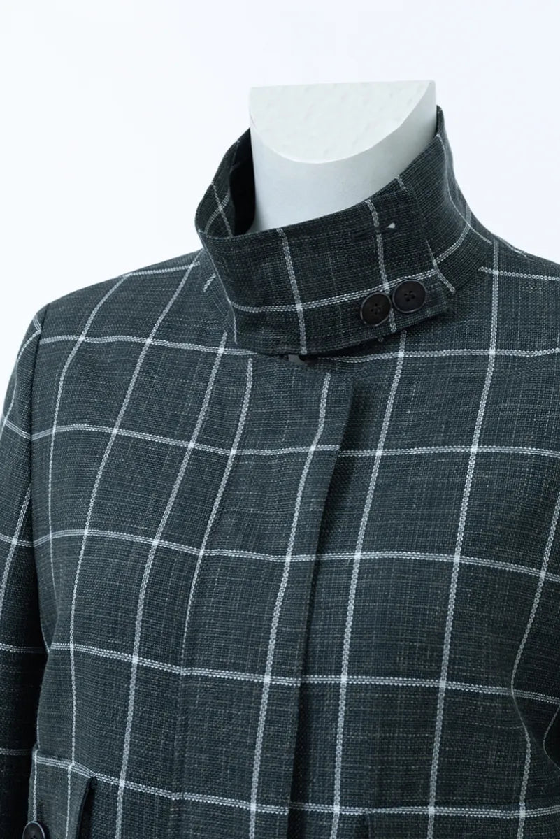 Torino Blackish Green Plaid Wool Blend Jacket