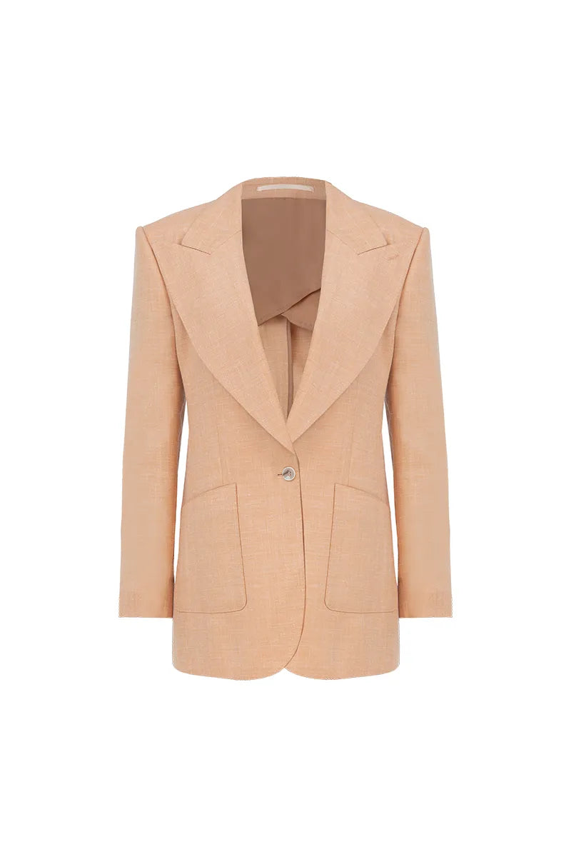 Valencia Herringbone Silk Blend Blazer