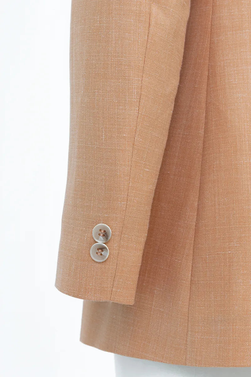 Valencia Herringbone Silk Blend Blazer