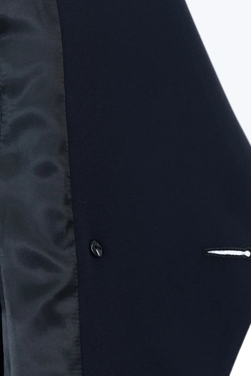 Close-up of a black jacket double breasted jacket for women new york 