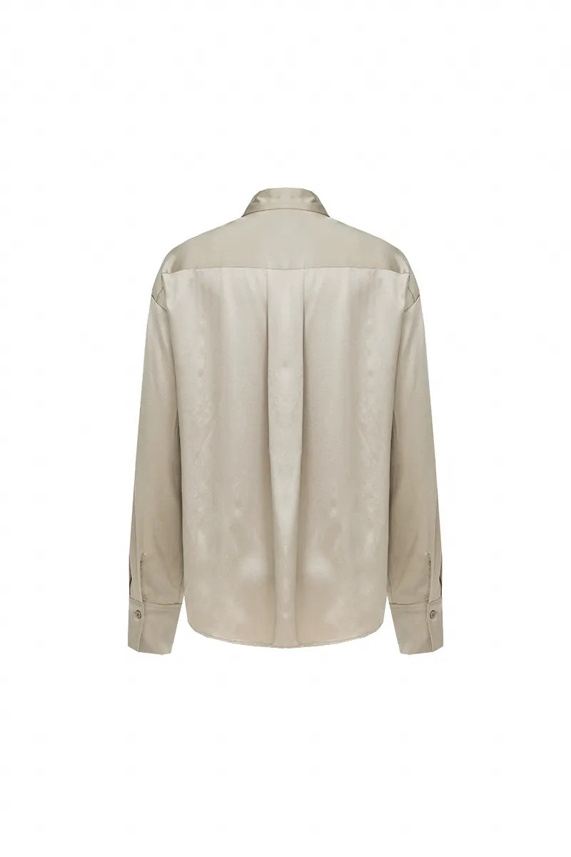 Valentina Khaki Silk Shirt