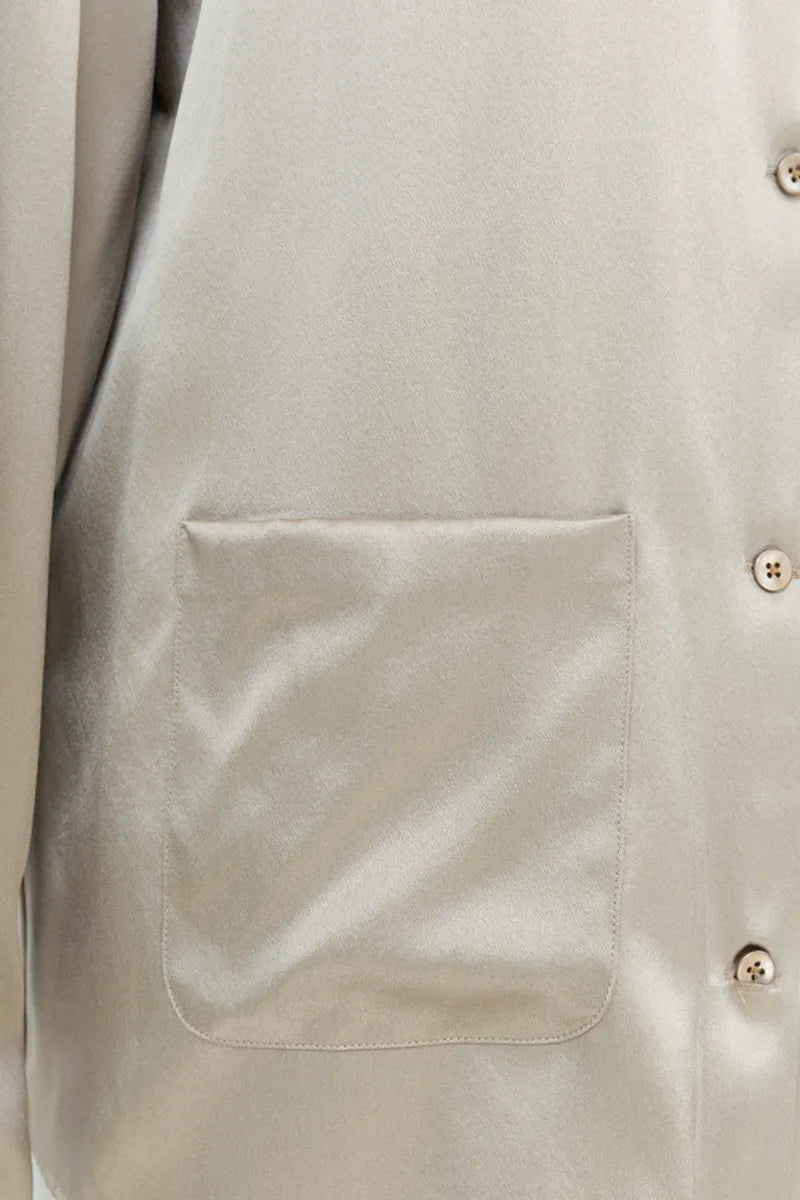 Valentina Khaki Silk Shirt