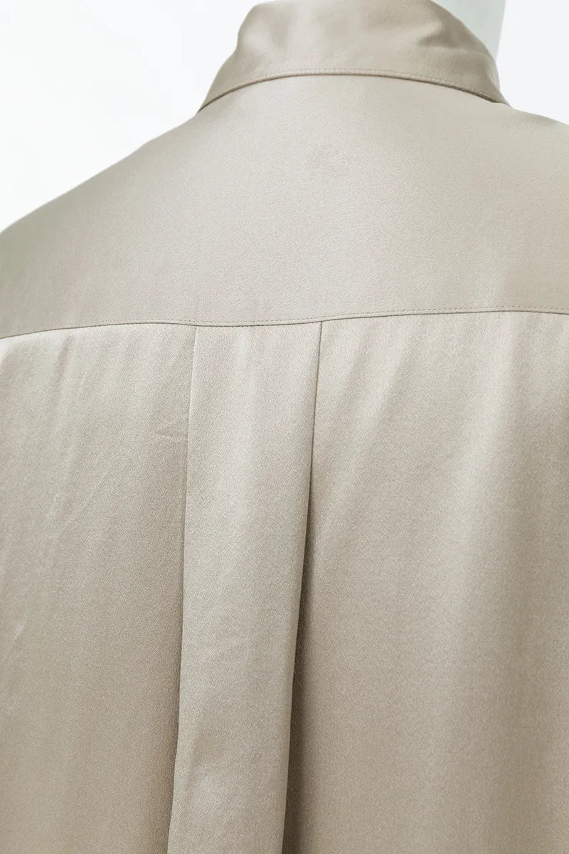 Valentina Khaki Silk Shirt