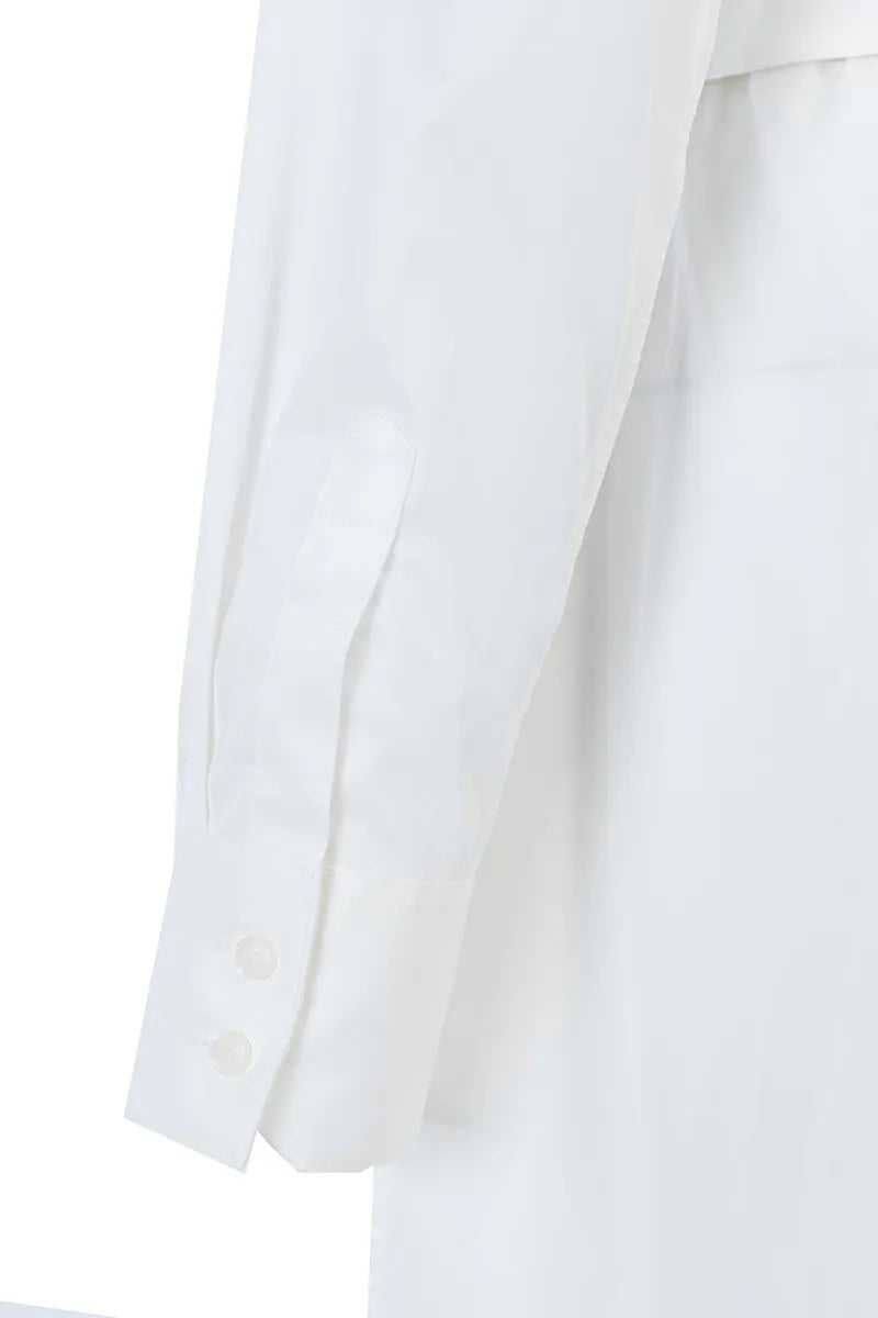 Valeria Off White Cotton Shirt Dress