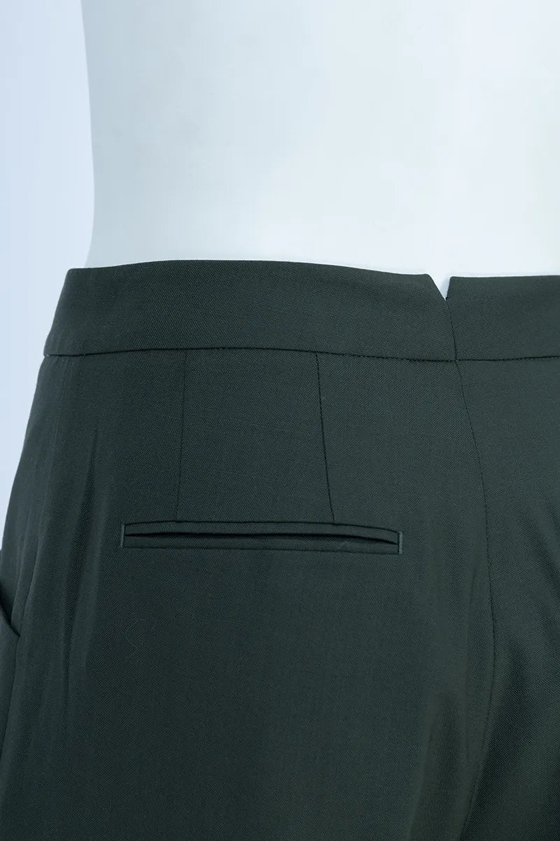 Verona Green Wool Blend Tailored Shorts