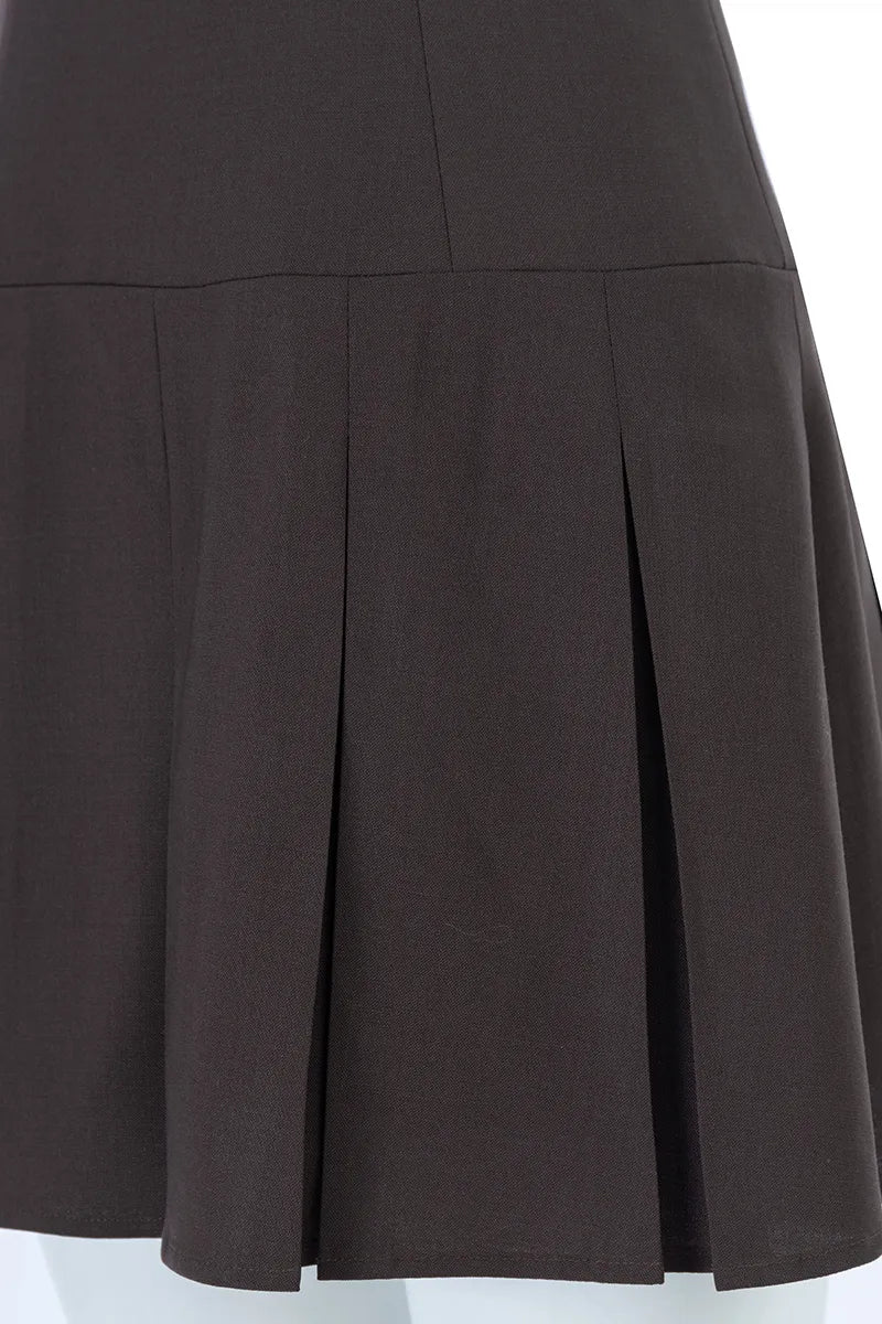 Verona Brown Wool Blend Strapless Dress