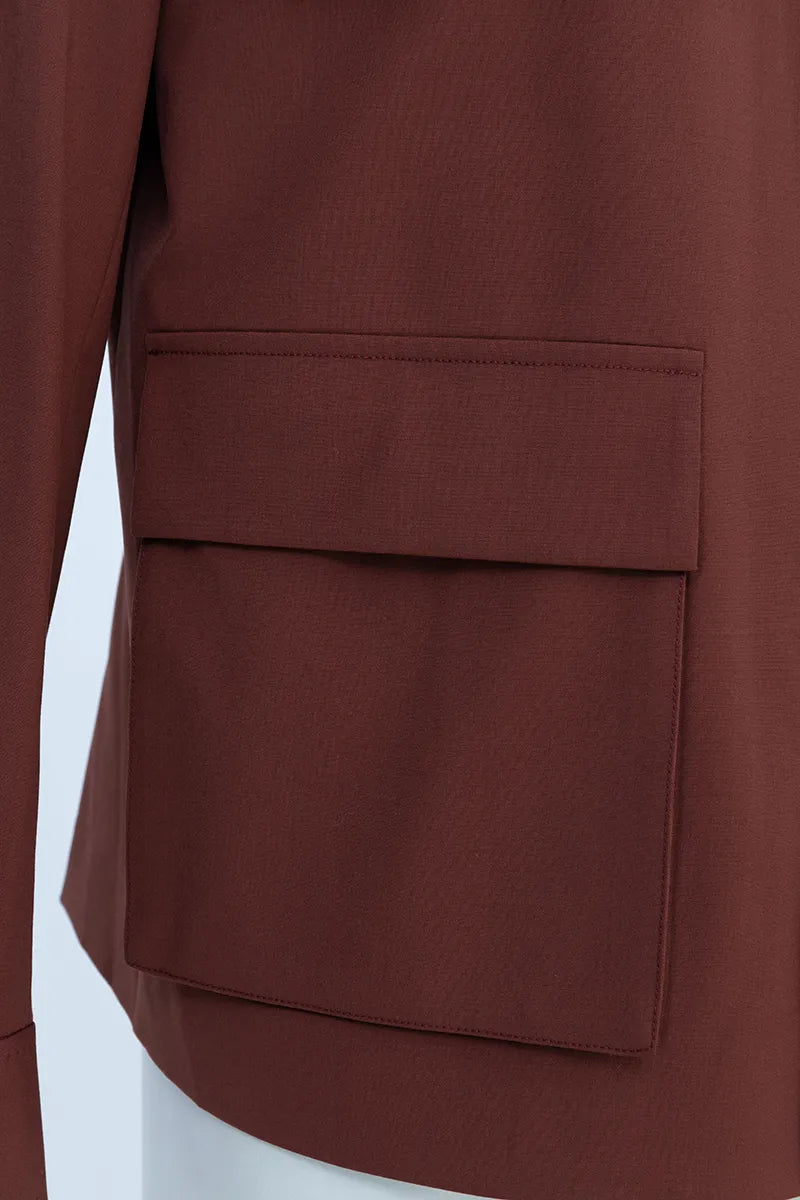 Vincent Rust Wool Blend Overshirt Jacket
