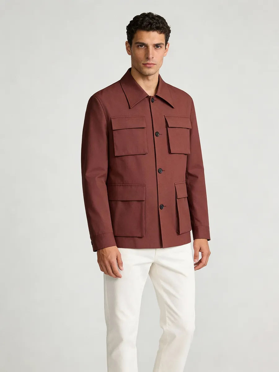 Vincent Rust Wool Blend Overshirt Jacket