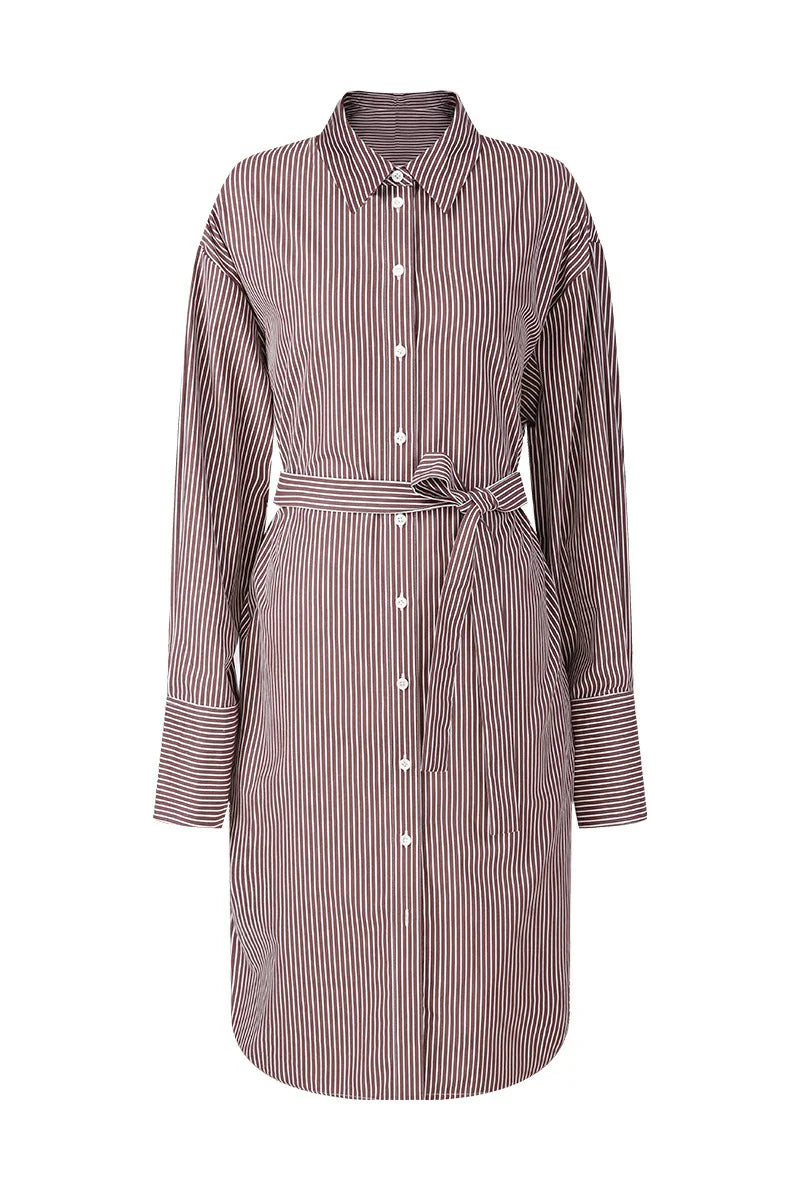 Savile Row Striped Cotton Women's Shirt Dress