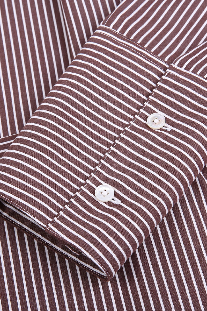 Savile Row Striped Cotton Women's Shirt Dress