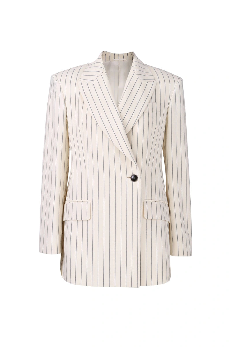 Venetian Stripe Wool-Silk Women's Blazer