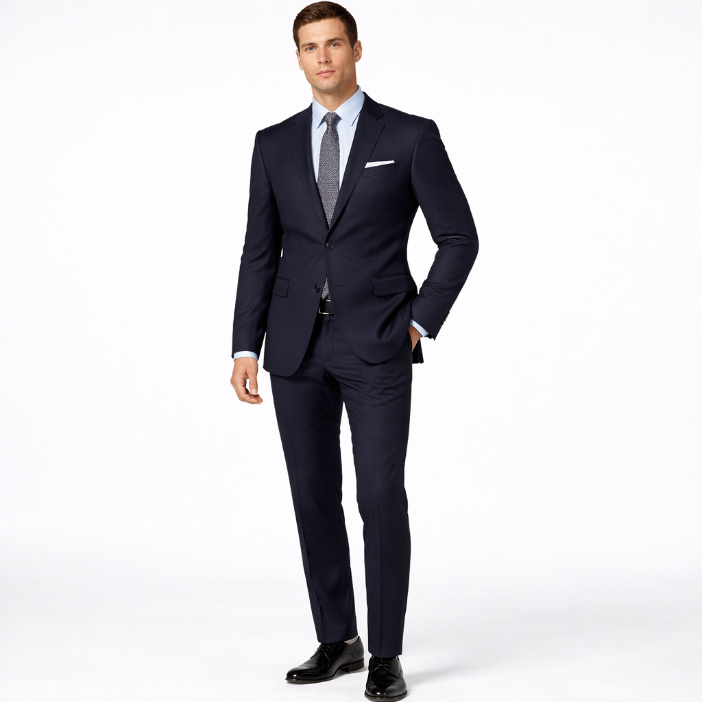 Michael Dark Navy Wool Blend Suit