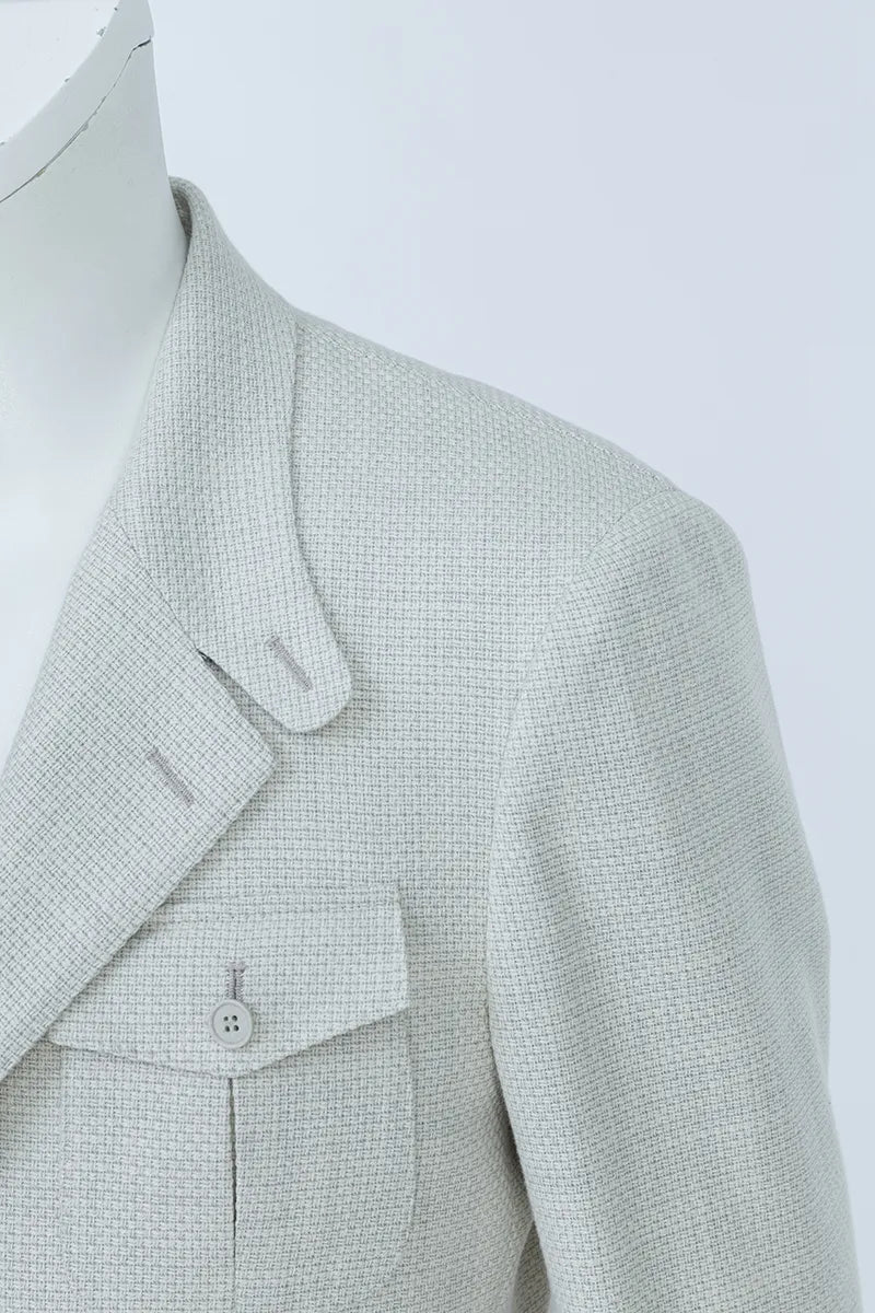 Milano Off White Plaid Cotton Wool Sport Coat